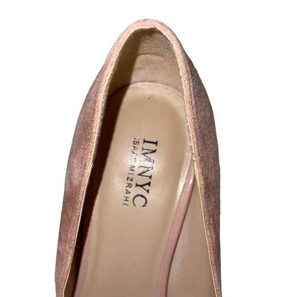 IMNYC Isaac Mizrahi Julia Moyen Square Toe Pink Suede Block Heels Size 9 - Picture 8 of 10